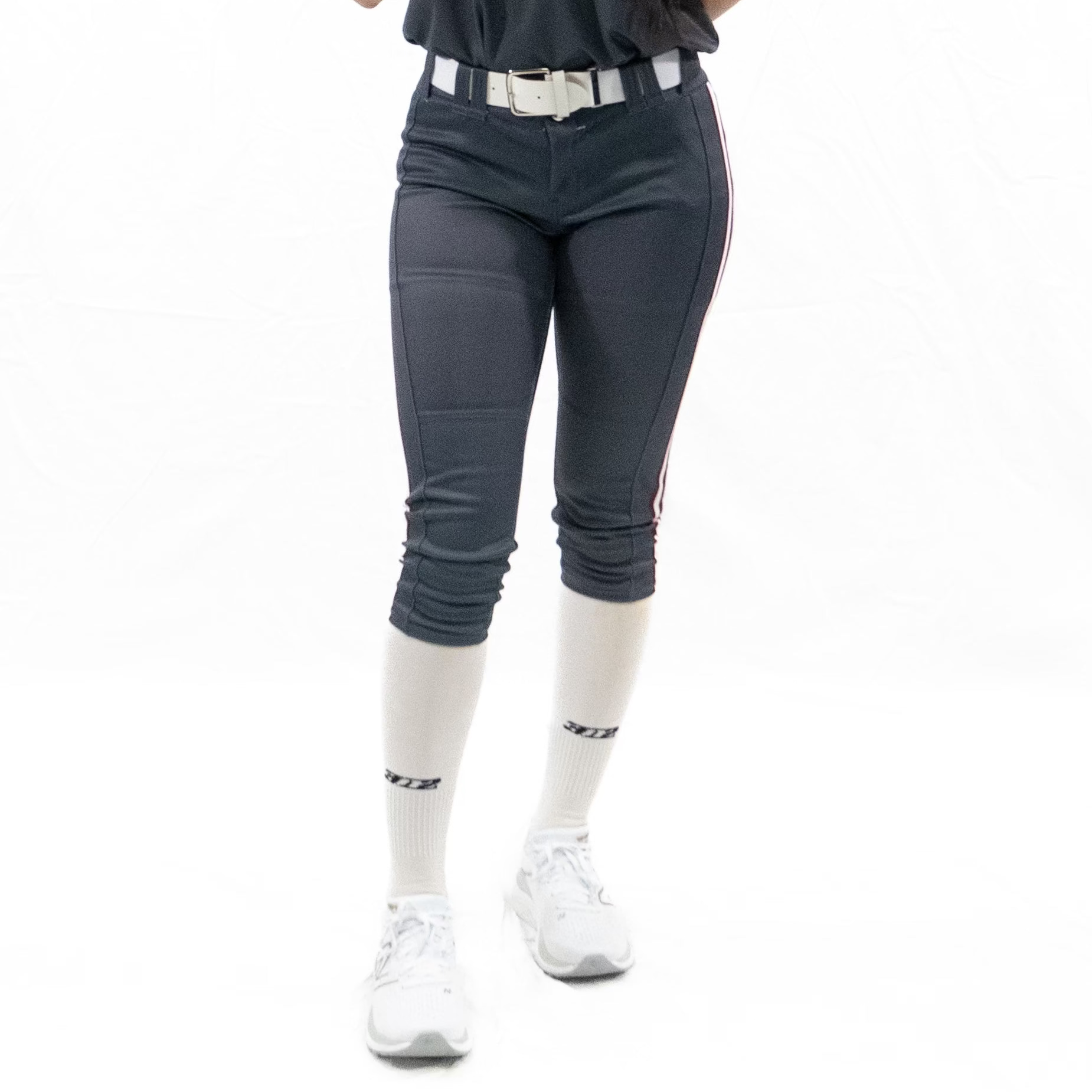 Person wearing a sports uniform and glove, holding a ball, on a white background